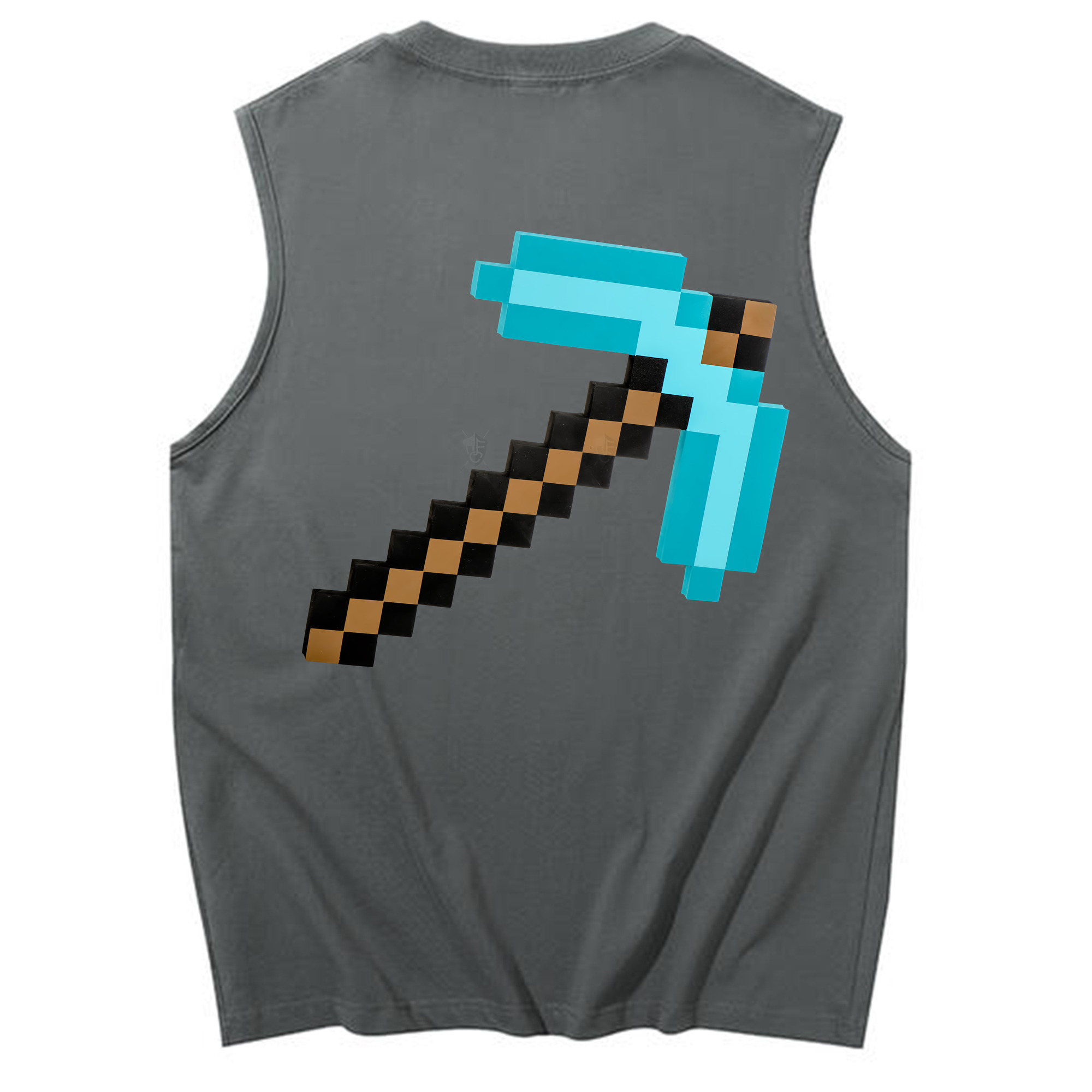 （画像用） マインクラフト ブロックの世界 Minecraft MC Block world コットン100％タンクトップ（背面プリント）